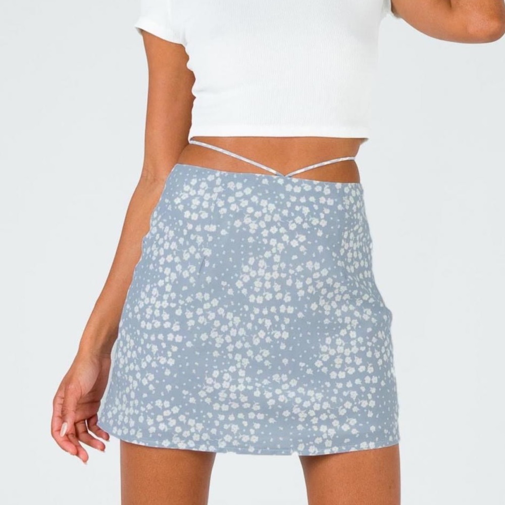 princess polly flo mini skirt blue